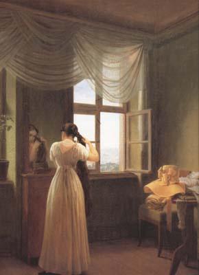 Georg Friedrich Kersting Woman before a Mirror (mk10) Sweden oil painting art